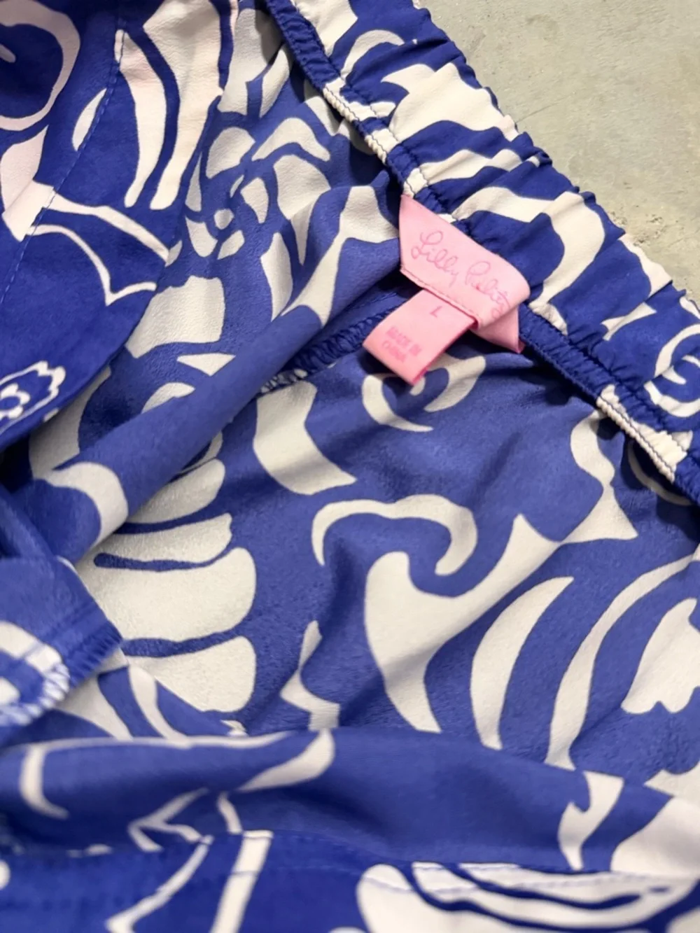 Lilly Pulitzer Blue and White Floral Swim Sarong Pants